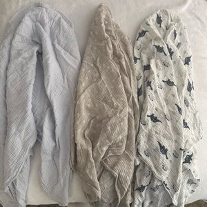 Set of Three Soft Muslin Baby Blankets